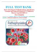 Test Bank For Davis Advantage for Pathophysiology Introductory Concepts and Clinical Perspectives 3rd Edition By Theresa Capriotti|978-1719648592| Chapters 1-23|LATEST