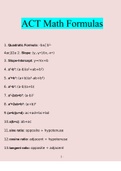 ACT Math Formulas .questions verified with 100% correct answers