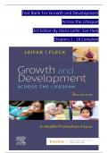 TEST BANK For Growth and Development Across the Lifespan, 3rd Edition By Gloria Leifer; Eve Fleck, Verified Chapters 1 - 16, Complete Newest Version