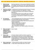 EPA LEAD INSPECTOR EXAM WITH VERIFIED ANSWERS GRADED A+