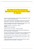 IEC 62443-IC33 Risk Assessment Specialist Questions And Answers Rated A+ 2024/25.