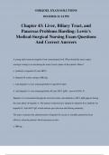 Chapter 43: Liver, Biliary Tract, and Pancreas Problems Harding: Lewis's Medical-Surgical Nursing Exam Questions And Correct Answers