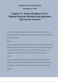 Chapter 57: Stroke Harding: Lewis's Medical-Surgical Nursing Exam Questions And Correct Answers