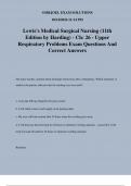 Lewis's Medical Surgical Nursing (11th Edition by Harding) - Ch: 26 - Upper Respiratory Problems Exam Questions And Correct Answers