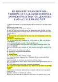 RN HESI EXIT EXAM 2023-2024 - VERSION 3 (V3) ALL 160 QUESTIONS &  ANSWERS INCLUDED - GUARANTEED  PASS A+!!! ALL BRAND NEW