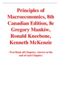 Principles of  Macroeconomics 8th  Canadian Edition By Gregory Mankiw, Ronald Kneebone, Kenneth McKenzie (Test Bank)