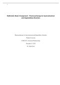 NURS 6521 Week 4 Assignment - Pharmacotherapy for Gastrointestinal and Hepatobiliary Disorders