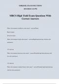 MRCS High Yield Exam Questions With Correct Answers