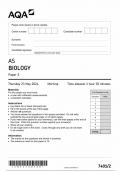 2024 AQA AS BIOLOGY PAPER 2 QUESTION PAPER (7401/2)