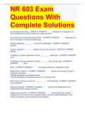 NR 603 Exam Questions With Complete Solutions