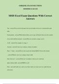 MSIS Excel Exam Questions With Correct Answers