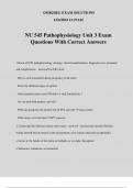 NU 545 Pathophysiology Unit 3 Exam Questions With Correct Answers