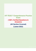 ATI TEAS 7 Comprehensive Practice Exam (100- Verified Q & A) (Covers All Section) | Newest Version-2023