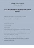 NAT 515 Final Exam Questions And Correct Answers