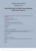 NBE ARTS (FSE 217-0901) Exam Questions And Correct Answers