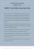 NBHWC Code of Ethics Exam Study Guide.