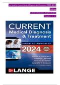 TEST BANK For Current Medical Diagnosis And Treatment 2024, 63rd Edition By Maxine Papadakis, Stephen Mcphee, Verified Chapters 1 - 42, Complete Newest Version