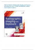 FULL TEST BANK For Radiographic Imaging and Exposure 6th Edition by Terri L. Fauber EdD RT(R)(M) (Author) Latest Update Graded A+