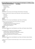 Complete Test Bank Practical Pharmacology for the Surgical Technologist 1st Edition Junge Questions & Answers with rationales (Chapter 1-10)