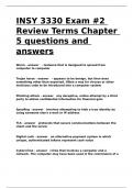 INSY 3330 Exam -2 Review Terms Chapter 5 questions and answers