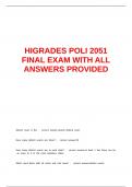 HIGRADES POLI 2051 FINAL EXAM WITH ALL ANSWERS PROVIDED.