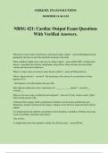 NRSG 421: Cardiac Output Exam Questions With Verified Answers.