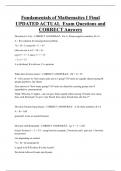 Fundamentals of Mathematics I Final UPDATED ACTUAL Exam Questions and  CORRECT Answers