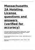 Massachusetts 2A Hoisting License questions and answers (verified for accuracy)