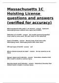 Massachusetts 1C Hoisting License questions and answers (verified for accuracy).