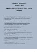 NPS Final Exam Questions And Correct Answers