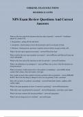 NPS Exam Review Questions And Correct Answers