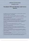 Psychiatric NP Exam Questions And Correct Answers