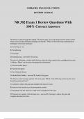 NR 302 Exam 1 Review Questions With 100% Correct Answers