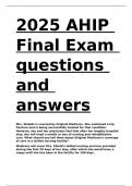 2025 AHIP Final Exam questions and answers