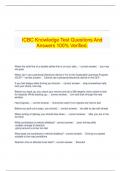 ICBC Knowledge Test Questions And Answers 100% Verified.