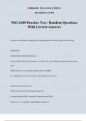 NSG 6440 Practice Test / Random Questions With Correct Answers