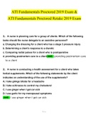 ATI Fundamentals Proctored EXAM 2019 RETAKE