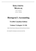 Horngren's Accounting Volume 2 12th Canadian Edition By Miller-Nobles, Mattison, Ella Mae Matsumura, Mowbray, Meissner, Jo-Ann Johnston (Solution Manual)