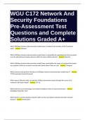 WGU C172 Network And Security Foundations Pre-Assessment Test Questions and Complete Solutions Graded A+