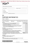 Actual 2024 AQA AS FURTHER MATHEMATICS 7366/2S Paper 2 Statistics Question Paper + Mark Scheme