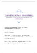 TOSCA TRICENTIS AS1 EXAM 20242025 WITH GUARANTEED ACCURATE ANSWERS |VERIFIED