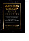 APICS CSCP EXAM SUCCESS HOWARD FORMAN DAVID FORMAN 