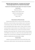 NURS 6521 Week 8 Assignment - Comparing and Contrasting Pharmacologic Options for the Treatment of Generalized  Anxiety Disorder