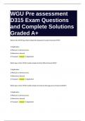 WGU Pre assessment D315 Exam Questions and Complete Solutions Graded A+