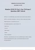 Hondros NUR 176 Test 2, Nur 176 Exam 2 Questions 100% Solved