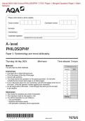 Actual 2024 AQA A-level PHILOSOPHY 7172/1 Paper 1 Merged Question Paper + Mark Scheme