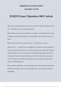 NUR215 Exam 2 Questions 100% Solved.