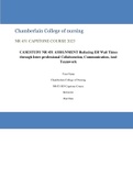 CASESTUDY NR 451 ASSIGNMENT Reducing ER Wait Times through Inter-professional Collaboration, Communication, And Teamwork