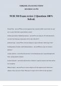 NUR 310 Exam review 2 Questions 100% Solved.