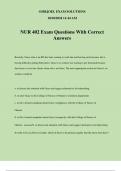 NUR 402 Exam Questions With Correct Answers